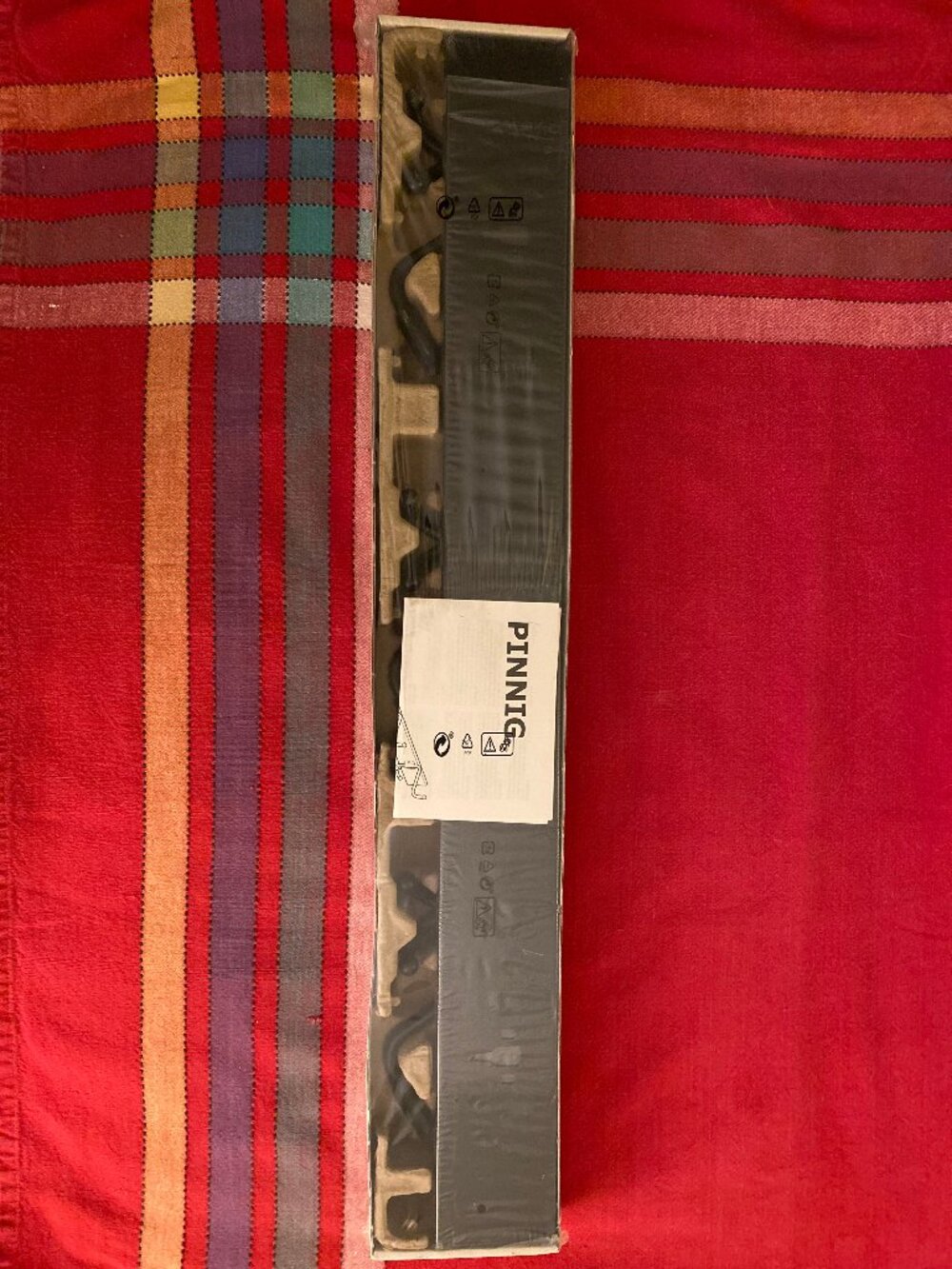 IKEA Pinnig Rack with 3 Hooks, Black 003.297.90 NEW